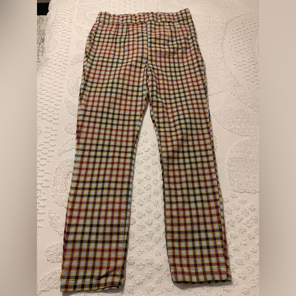 Free People Ella Kick Skinny Plaid Pants Size W30